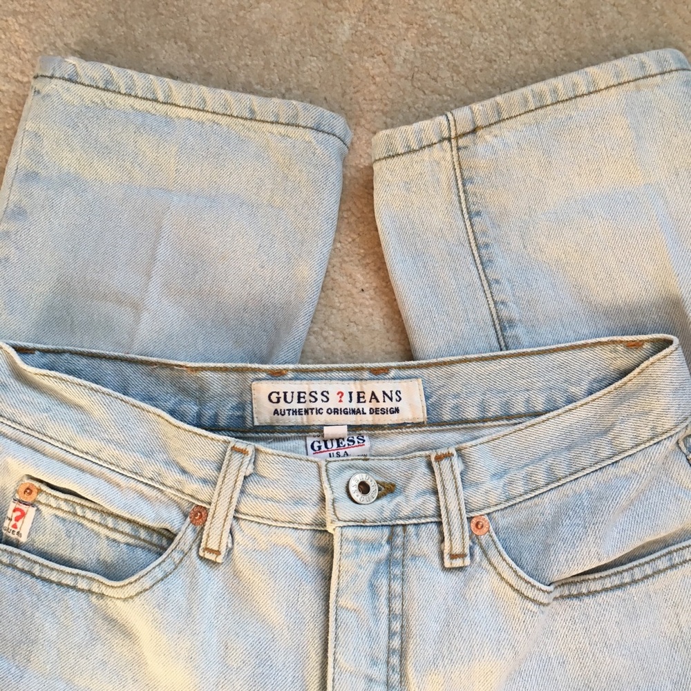 Vintage Guess light wash straight leg jeans